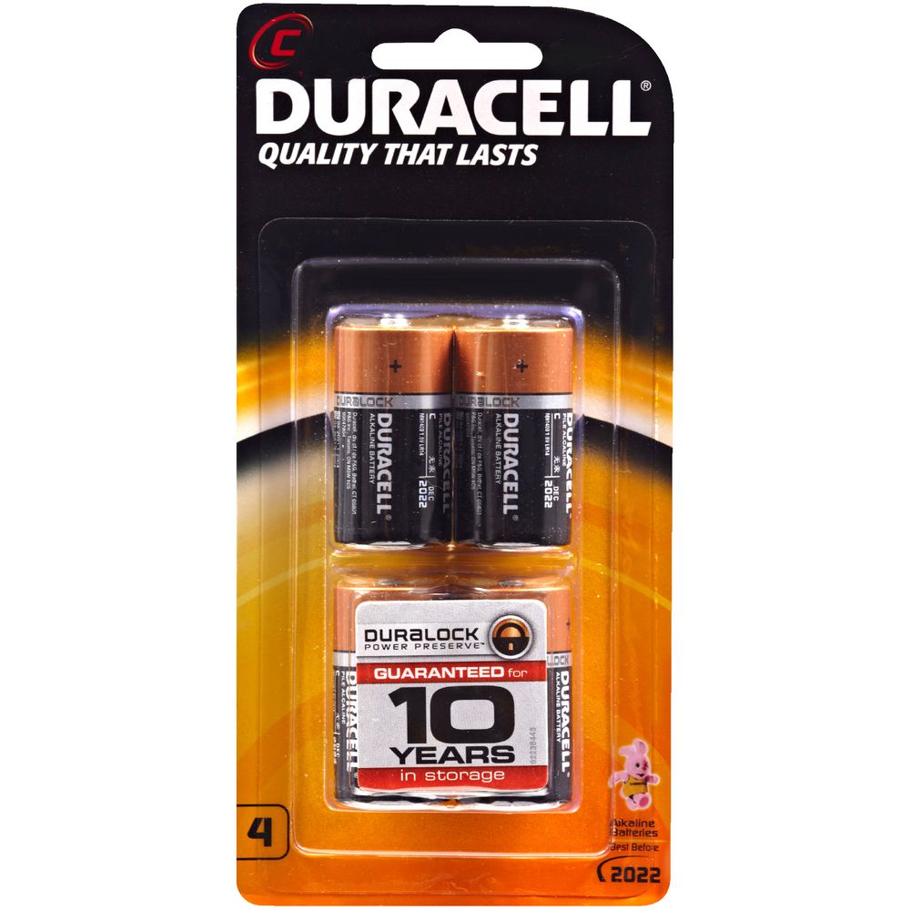 Duracell Coppertop C Batteries 4 Pack