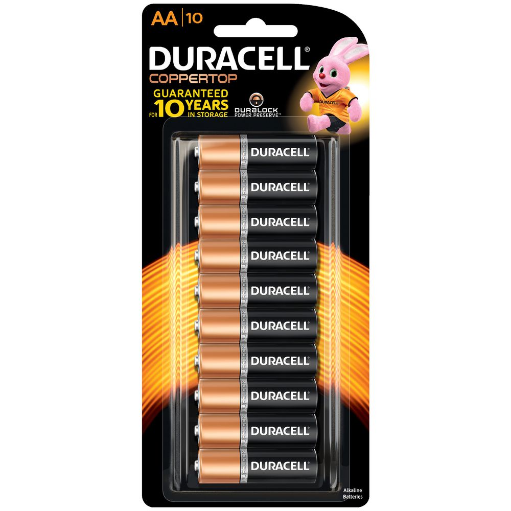 Duracell Coppertop AA Batteries 10 Pack