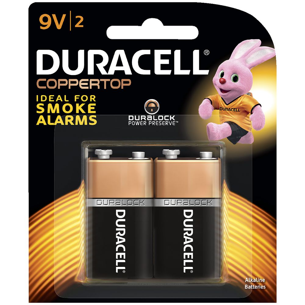 Duracell Coppertop 9V Batteries 2 Pack
