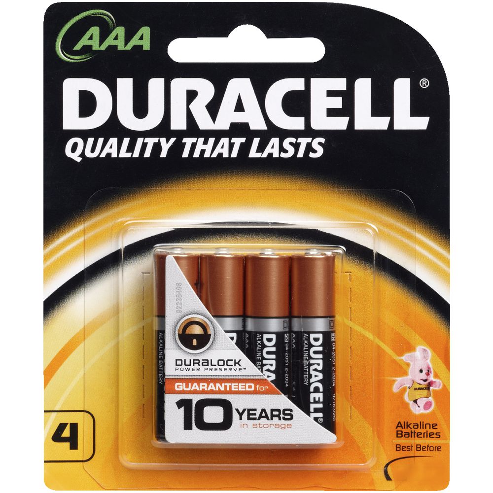 Duracell Coppertop AAA Batteries 4 Pack