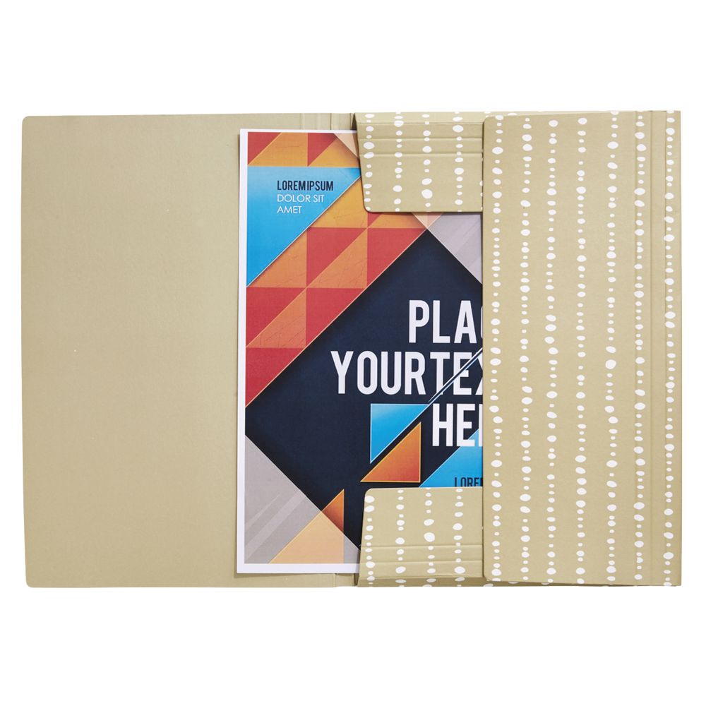 A4 Premium Board Document Wallet Beige