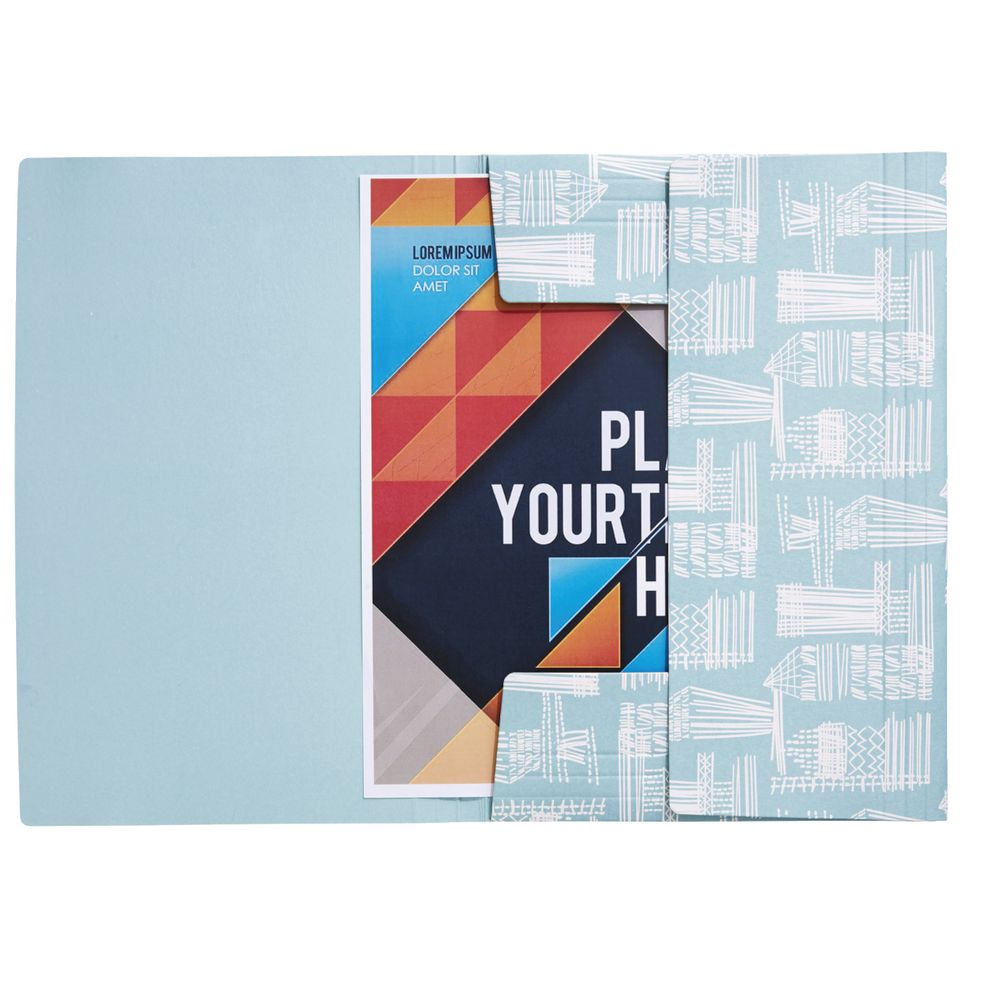 A4 Premium Board Document Wallet Dusty Blue