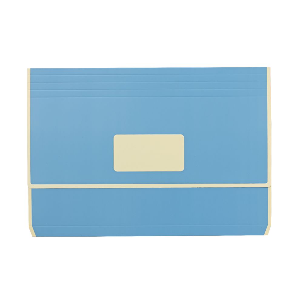 A4 Laminated Document Wallet with Gusset Matte Blue