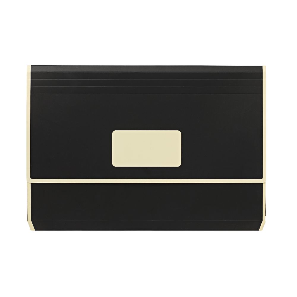 A4 Laminated Document Wallet with Gusset Matte Black