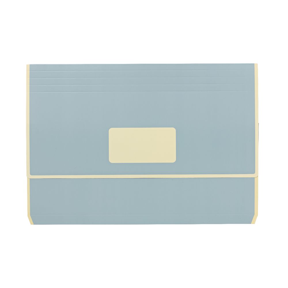 A4 Laminated Document Wallet with Gusset Matte Dusty Blue