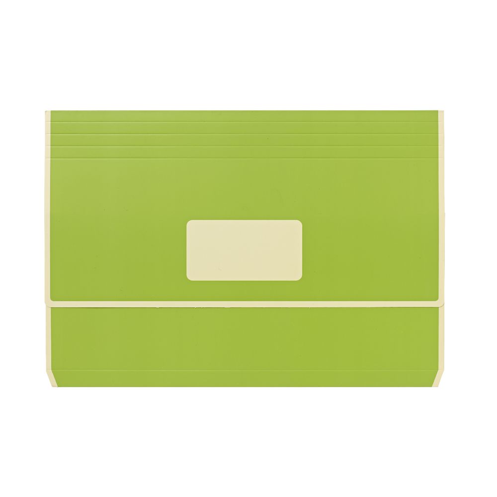 A4 Laminated Document Wallet with Gusset Matte Green