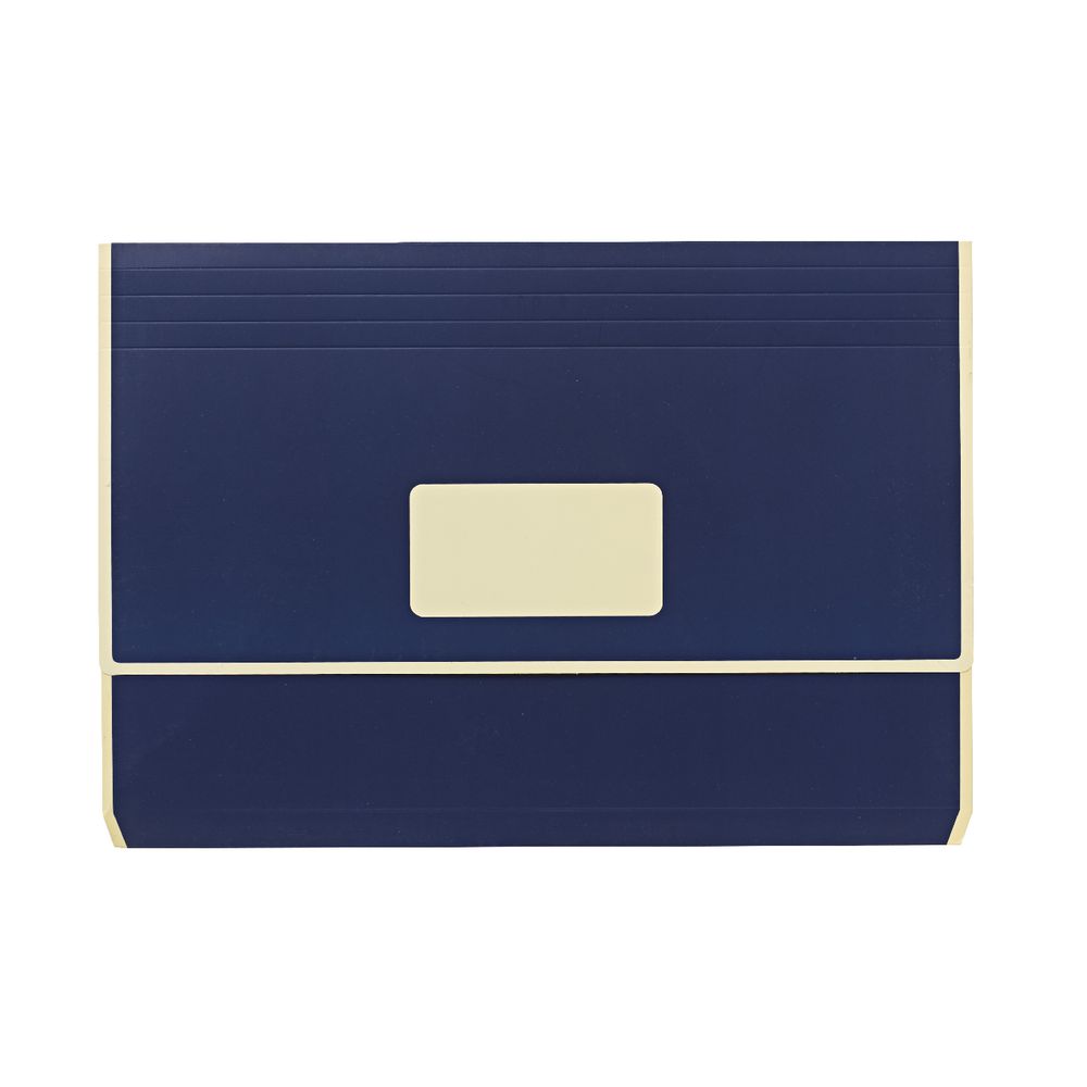 A4 Laminated Document Wallet with Gusset Matte Navy