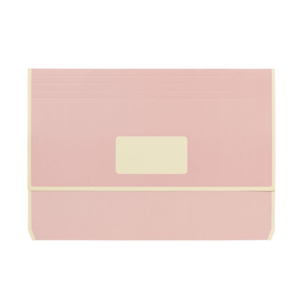 A4 Laminated Document Wallet with Gusset Matte Pale Pink