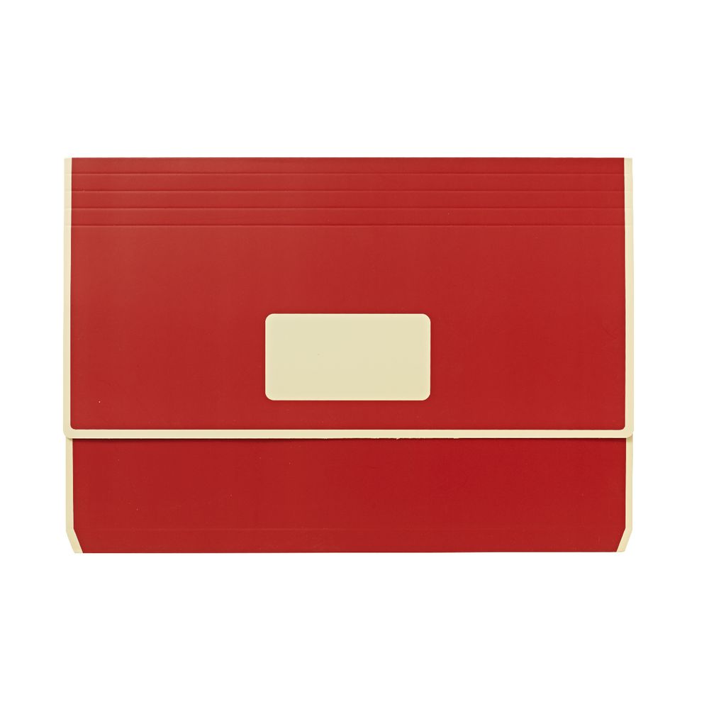 A4 Laminated Document Wallet with Gusset Matte Red