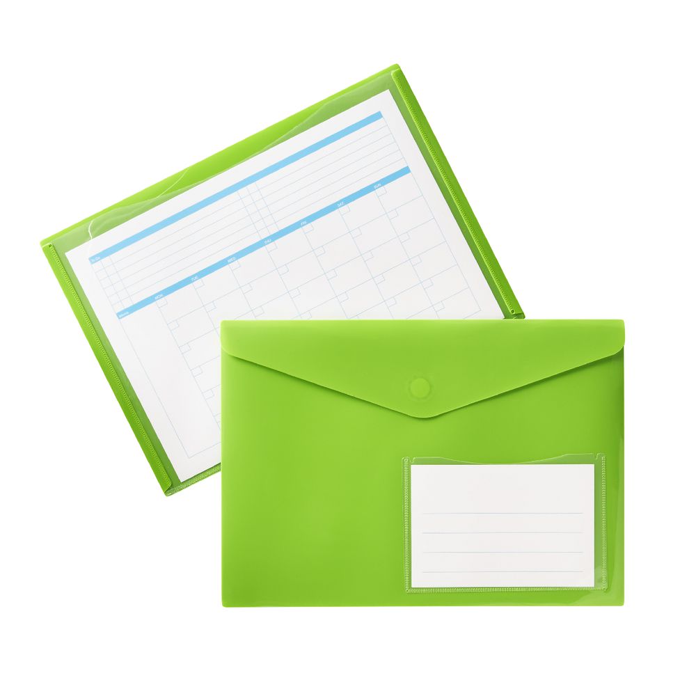 Document Wallet A4 Magnetic Closure Green