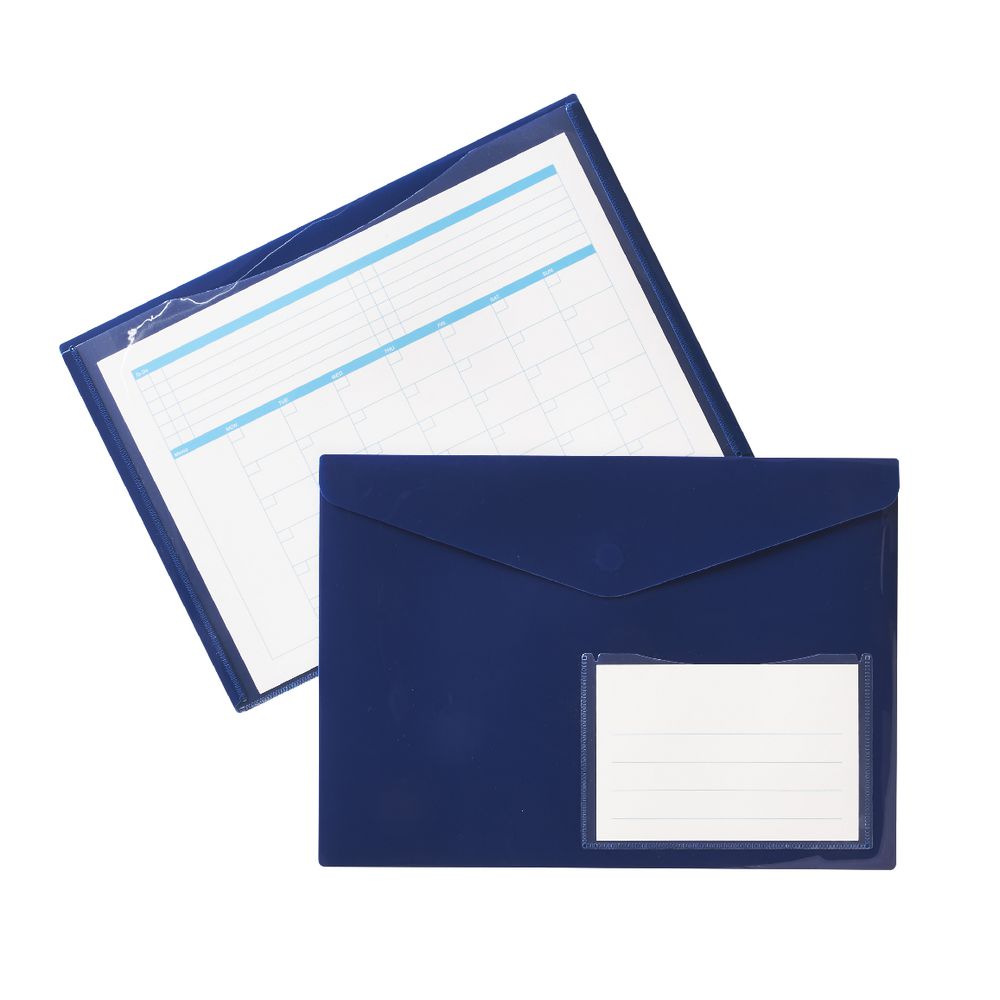 Document Wallet A4 Magnetic Closure Navy
