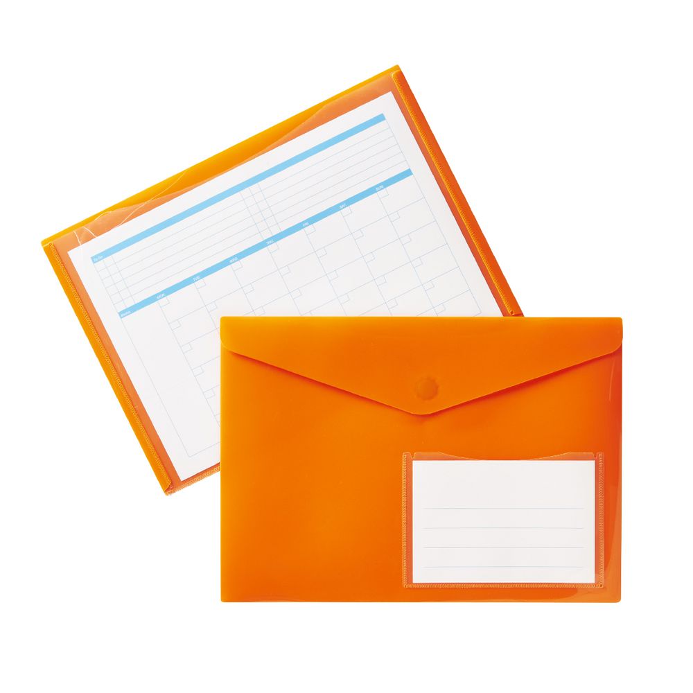 Document Wallet A4 Magnetic Closure Orange