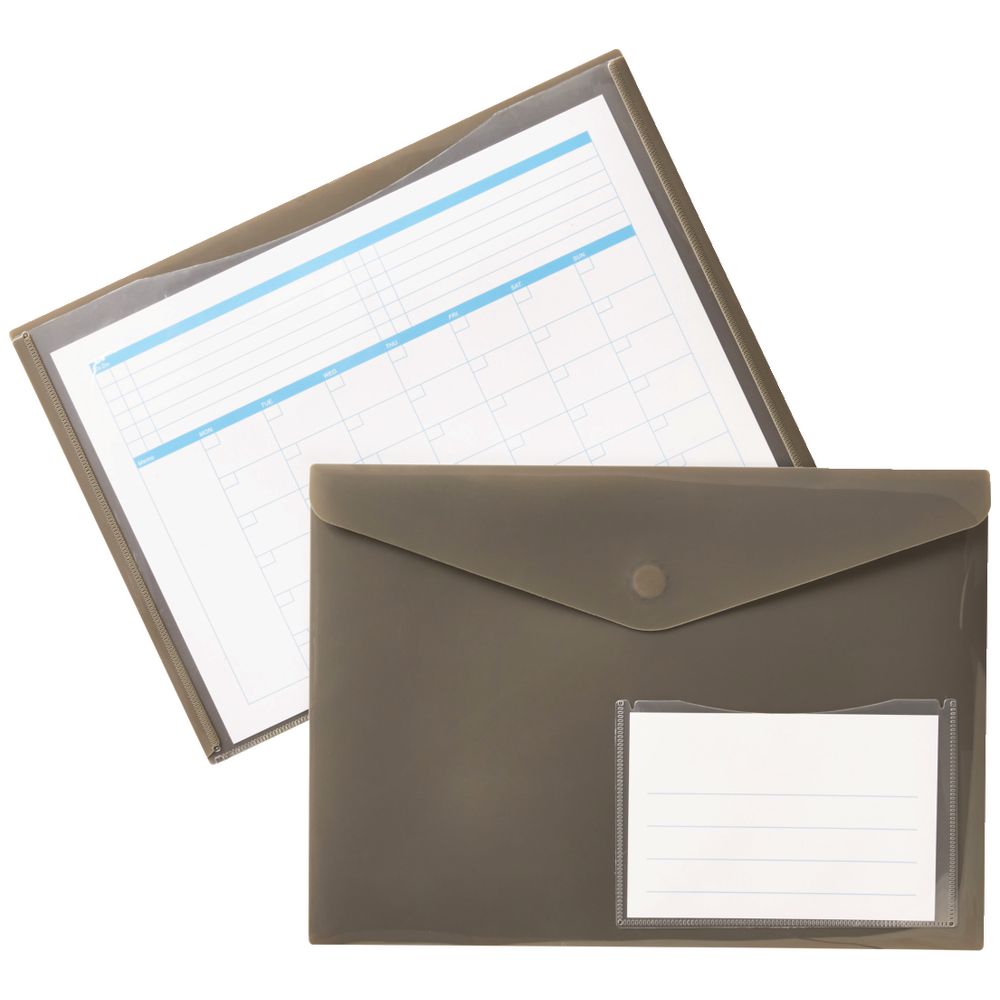 Document Wallet A4 Magnetic Closure Warm Grey