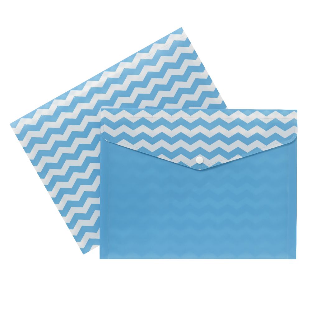 Document Wallet A4 Printed PP Blue and White