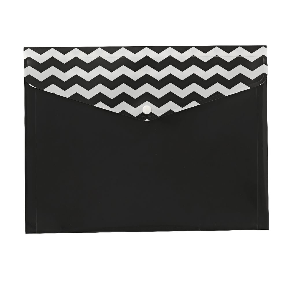 Document Wallet A4 Printed PP Black and White