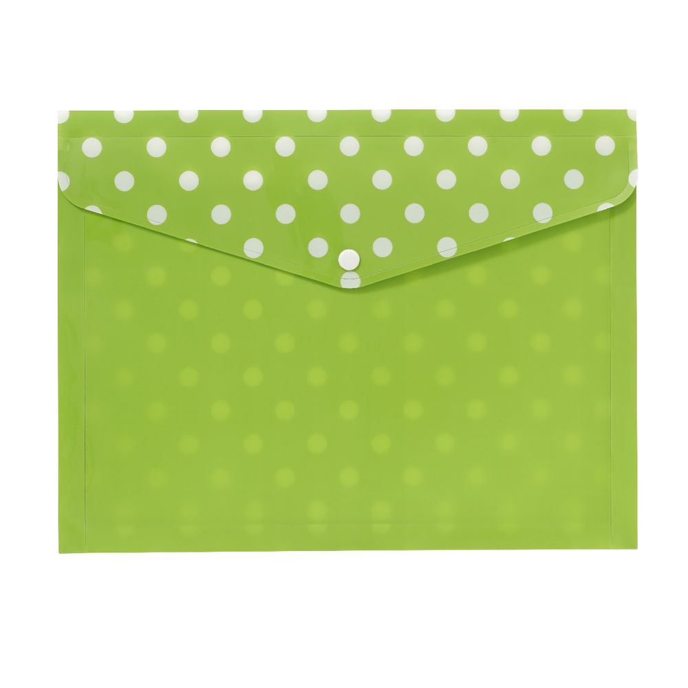 Document Wallet A4 Printed PP Green and White