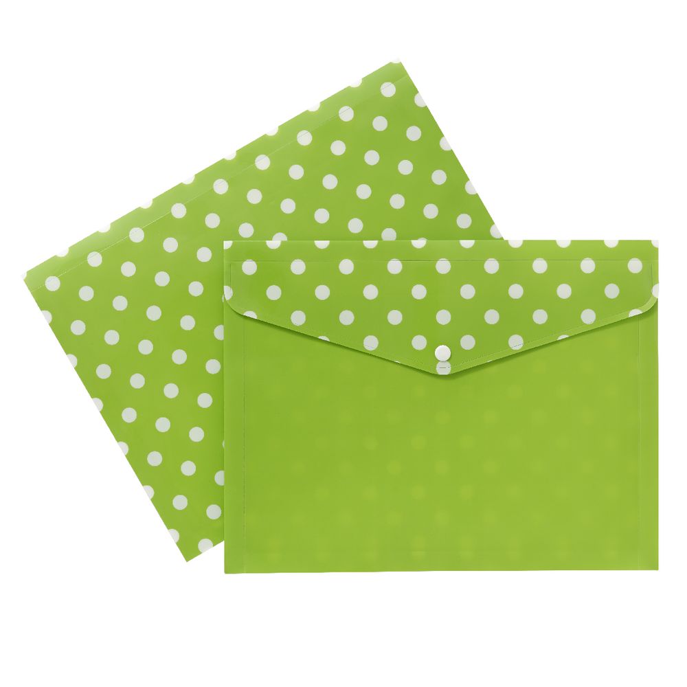 Document Wallet A4 Printed PP Green and White
