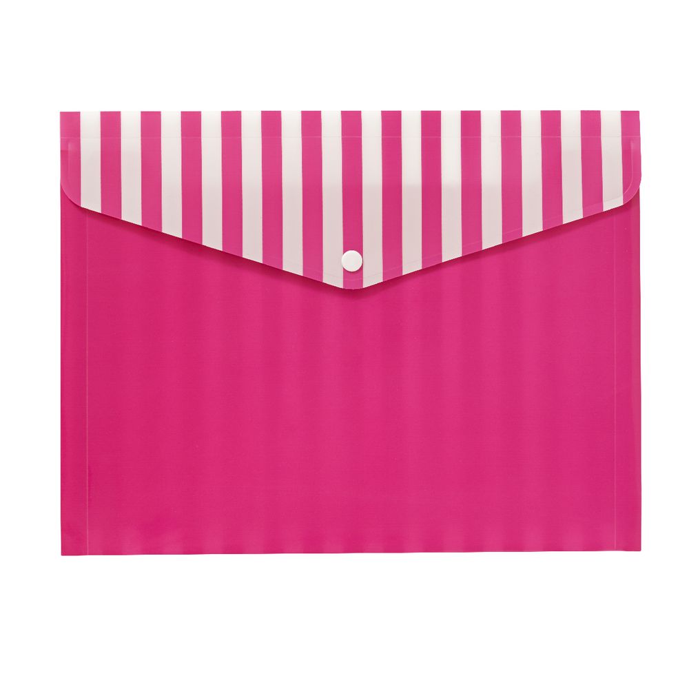 Document Wallet A4 Printed PP Pink and White