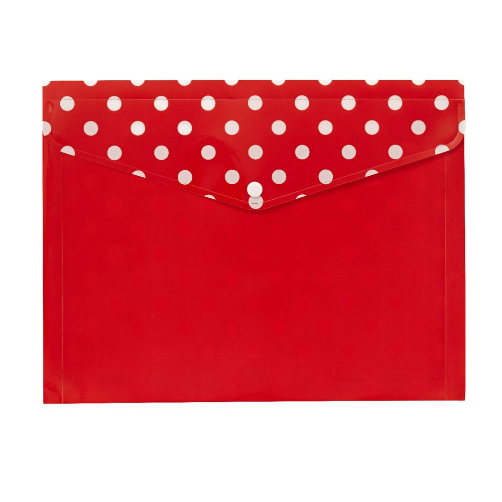 Document Wallet A4 Printed PP Red and White