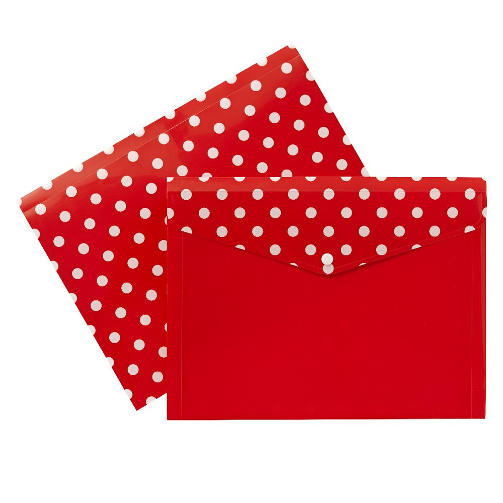 Document Wallet A4 Printed PP Red and White