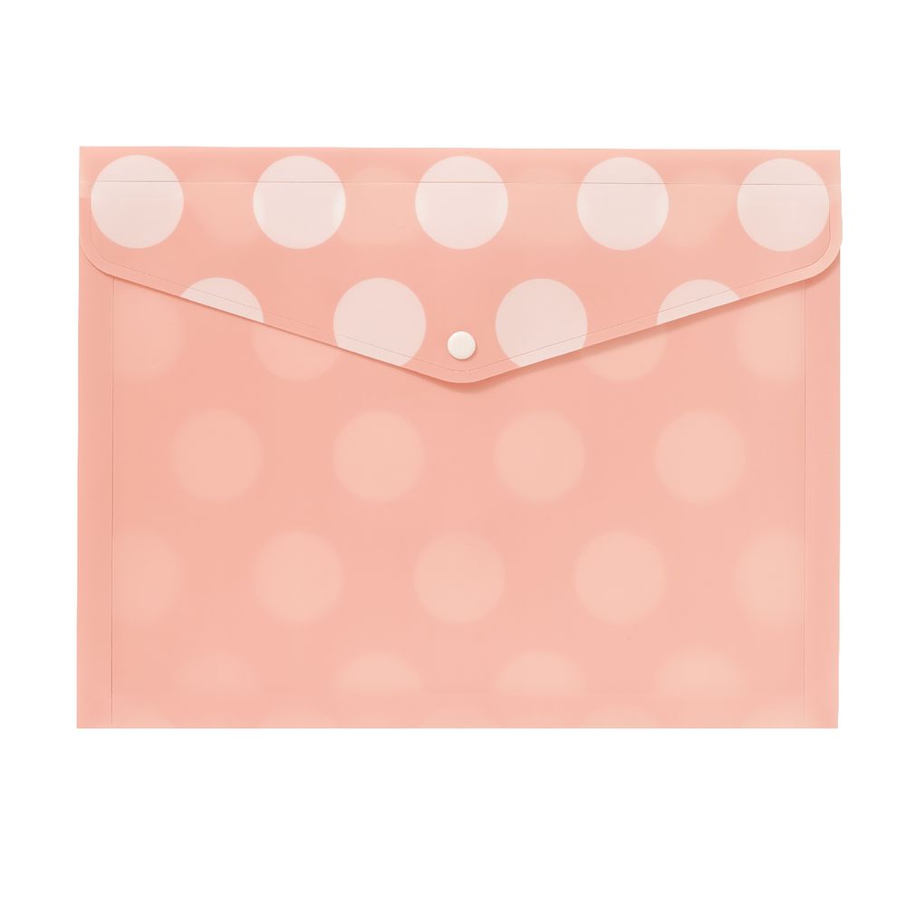 Document Wallet A4 Printed PP Vintage Pink and White