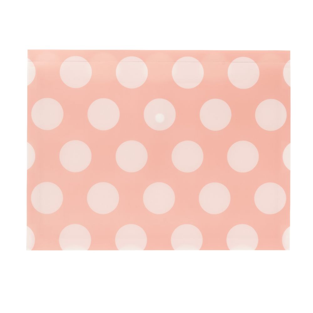 Document Wallet A4 Printed PP Vintage Pink and White