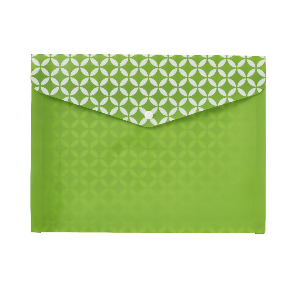 Otto Document Wallet A4 Printed PP Lime and White