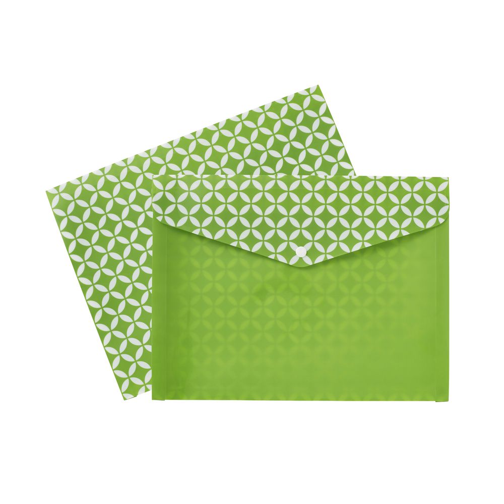 Otto Document Wallet A4 Printed PP Lime and White