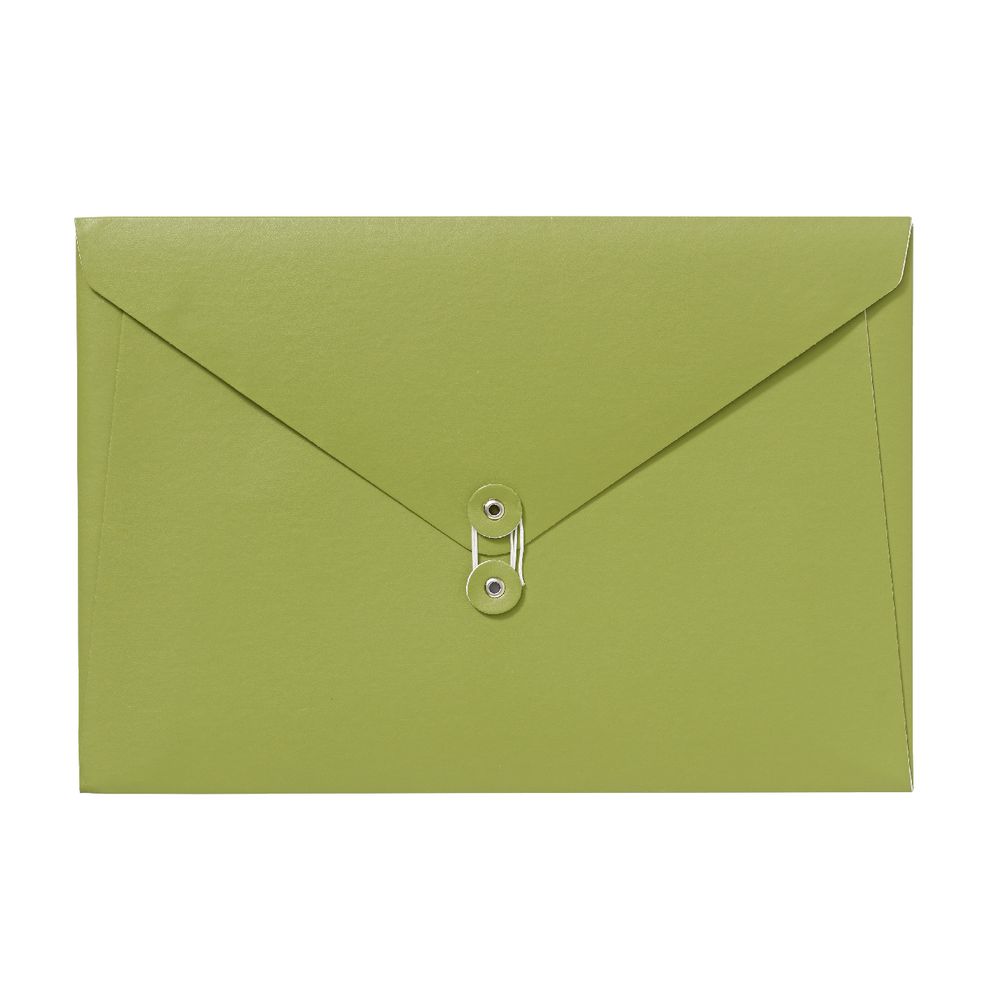 A4 Luxe Document Wallet with String Closure Lime