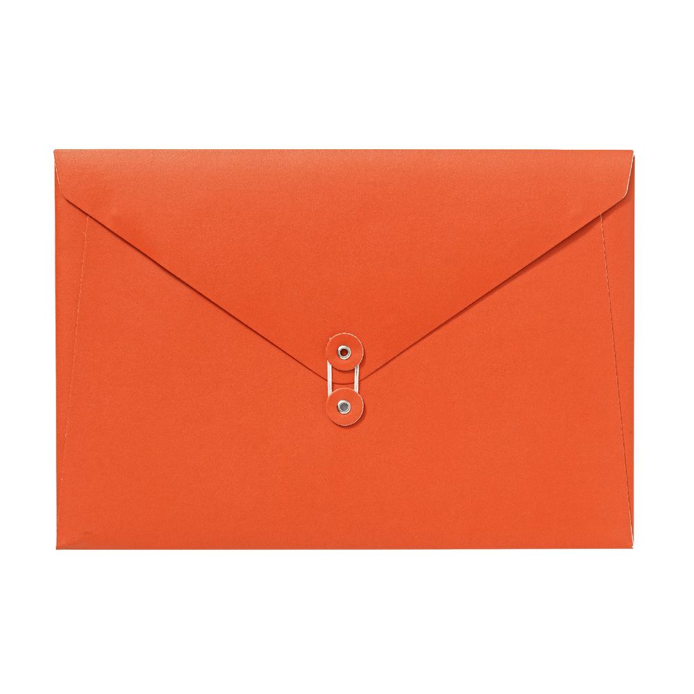 A4 Luxe Document Wallet with String Closure Orange