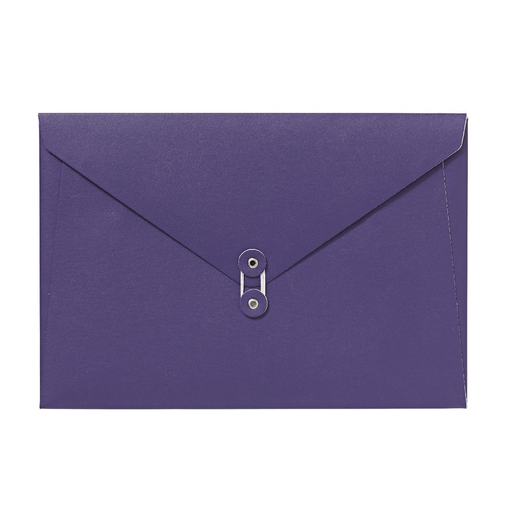 A4 Luxe Document Wallet with String Closure Purple