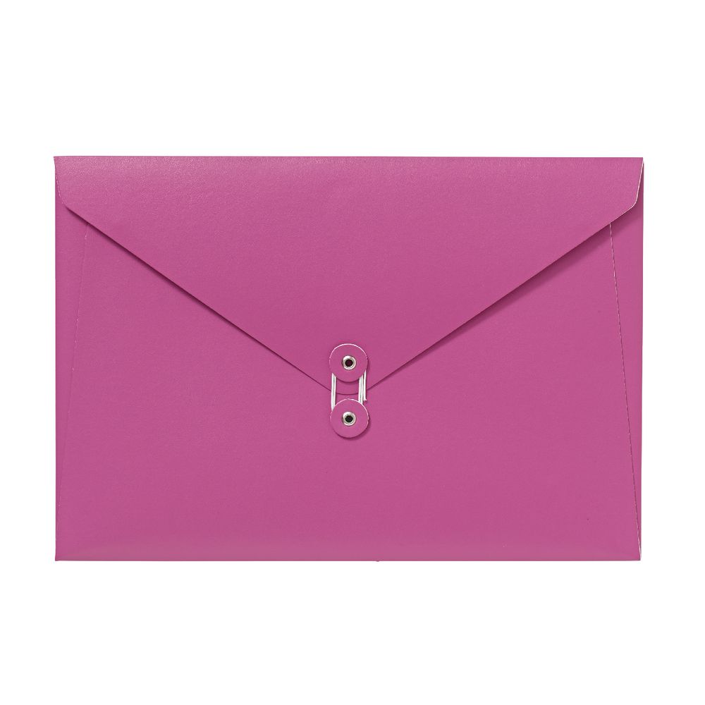 A4 Luxe Document Wallet with String Closure Pink