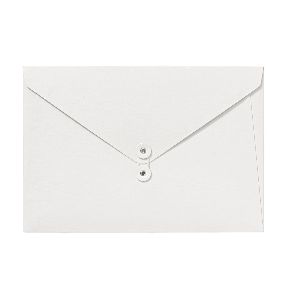 A4 Luxe Document Wallet with String Closure White
