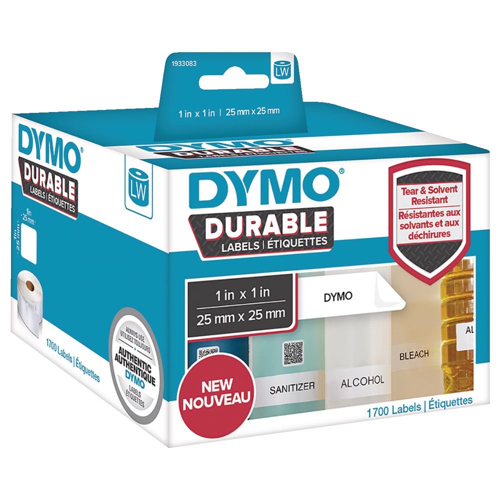 DYMO LW Durable Labels 25 x 25mm White Poly 1700 Pack