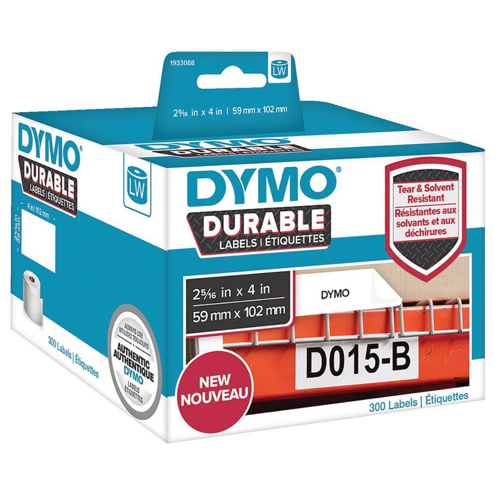 DYMO LW Durable Labels 59 x 102mm White Poly 300 Pack