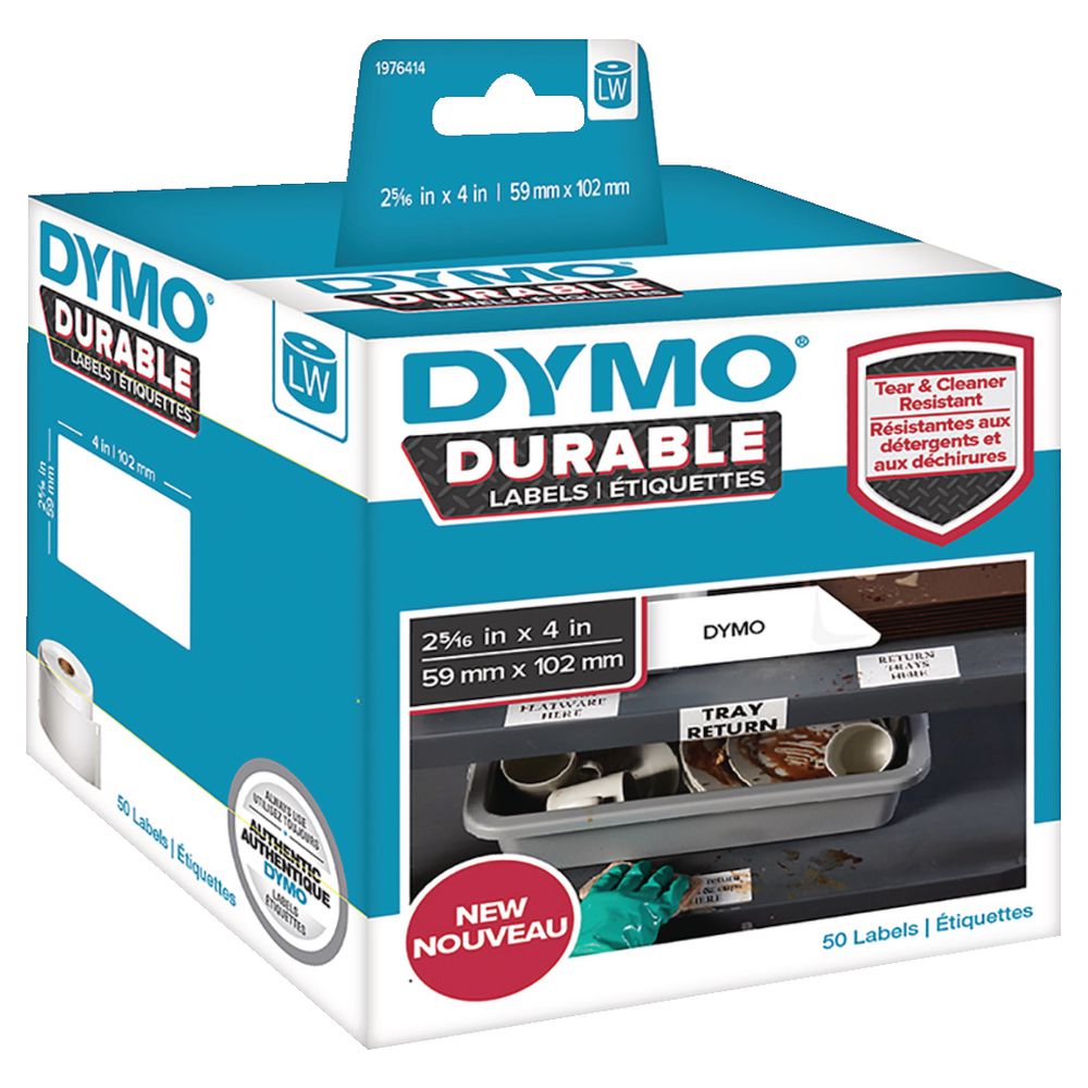 DYMO LW Durable Labels 59 x 102mm White Poly 50 Pack