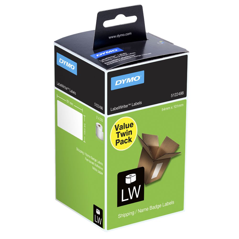 DYMO LabelWriter Shipping Labels Large 2 Roll Pack