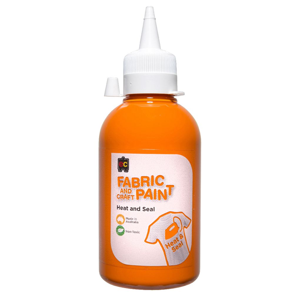 Educational Colours Fabric Craft Paint 250mL Orange