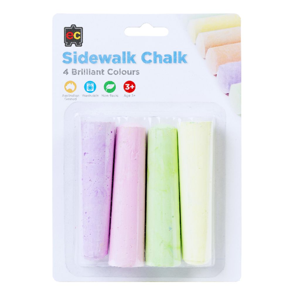 Educational Colours Sidewalk Chalk 4 Pack