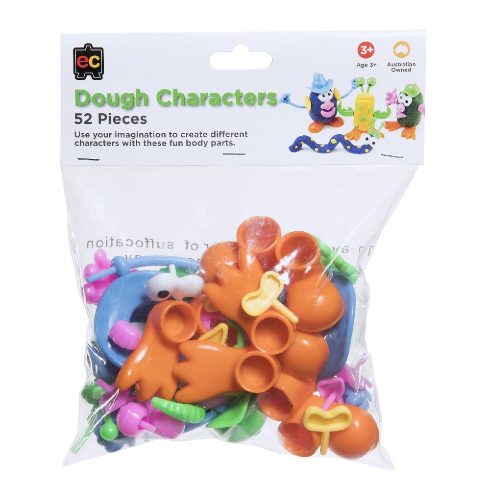 Educational Colours People Dough Cutters 52 Pack