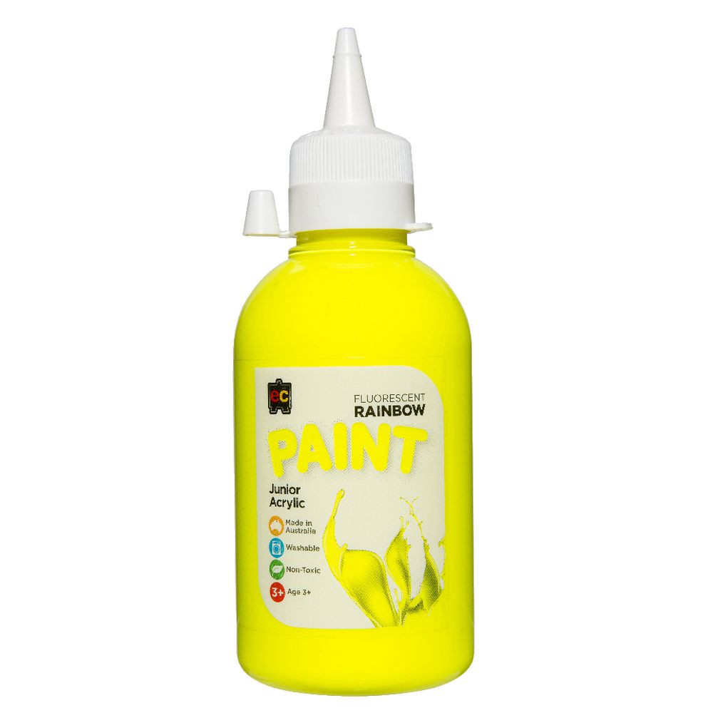 Educational Colours Rainbow Acrylic Paint 250mL Fluoro Yellow