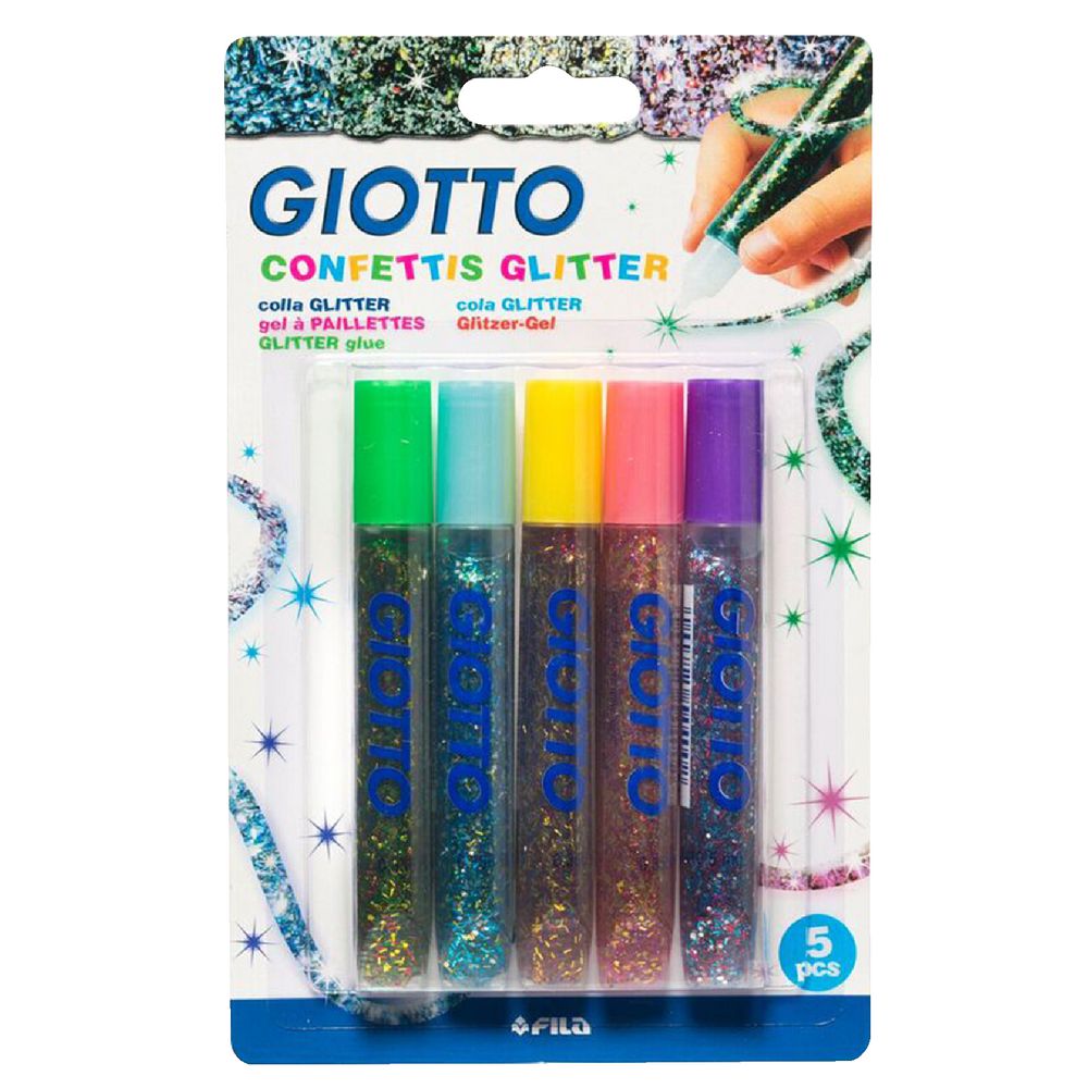 Giotto Confetti Glitter Glue 5 Pack