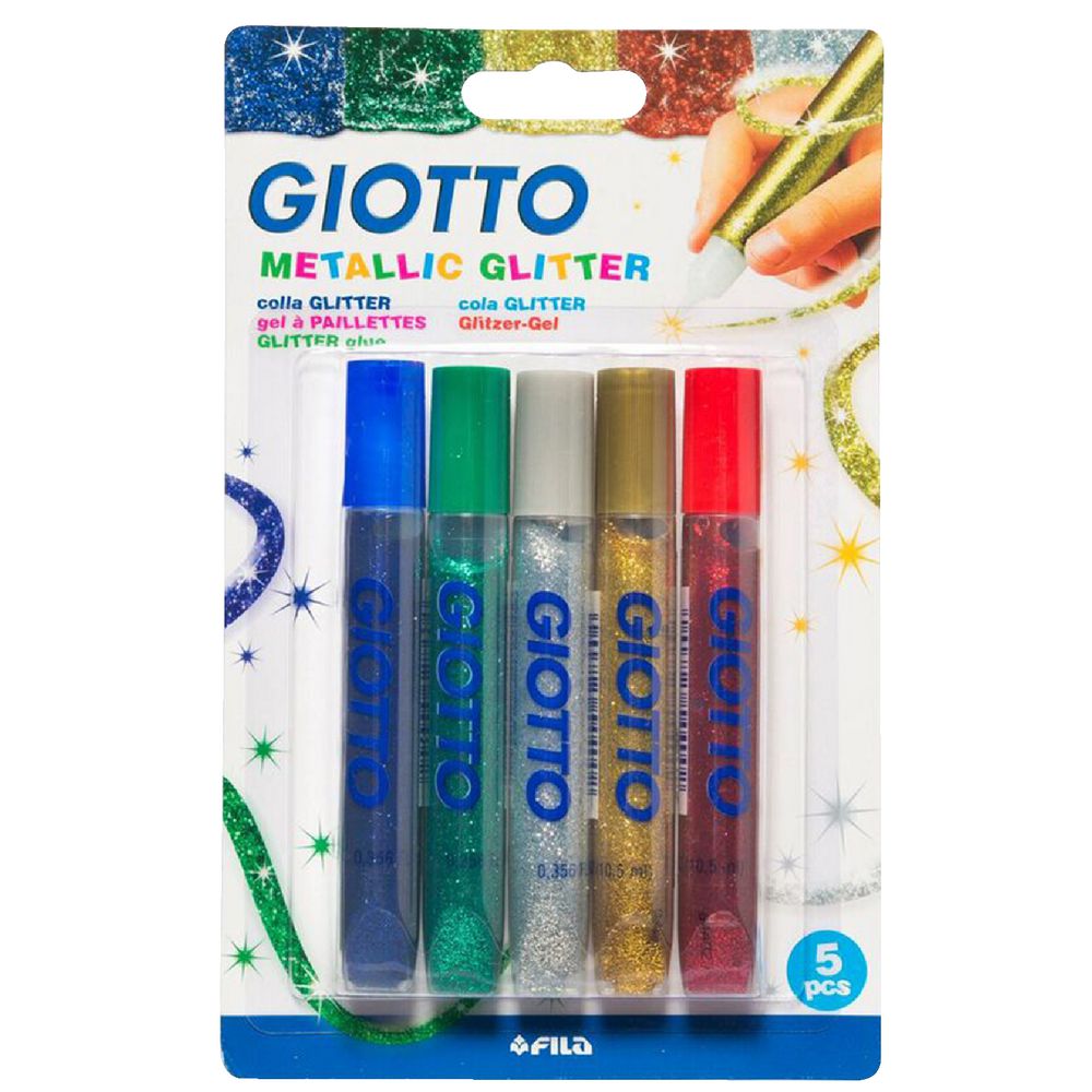 Giotto Metallic Glitter Glue 5 Pack