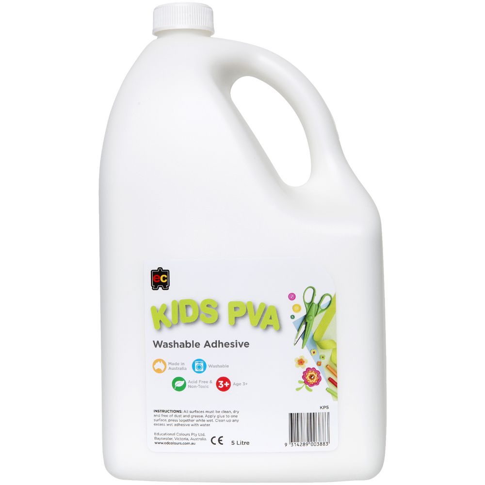 Educational Colours Kids PVA Glue 5L