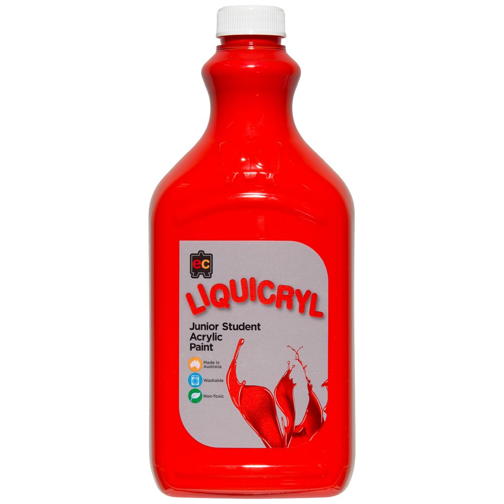 Educational Colours Liquicryl Paint 2L Brilliant Red