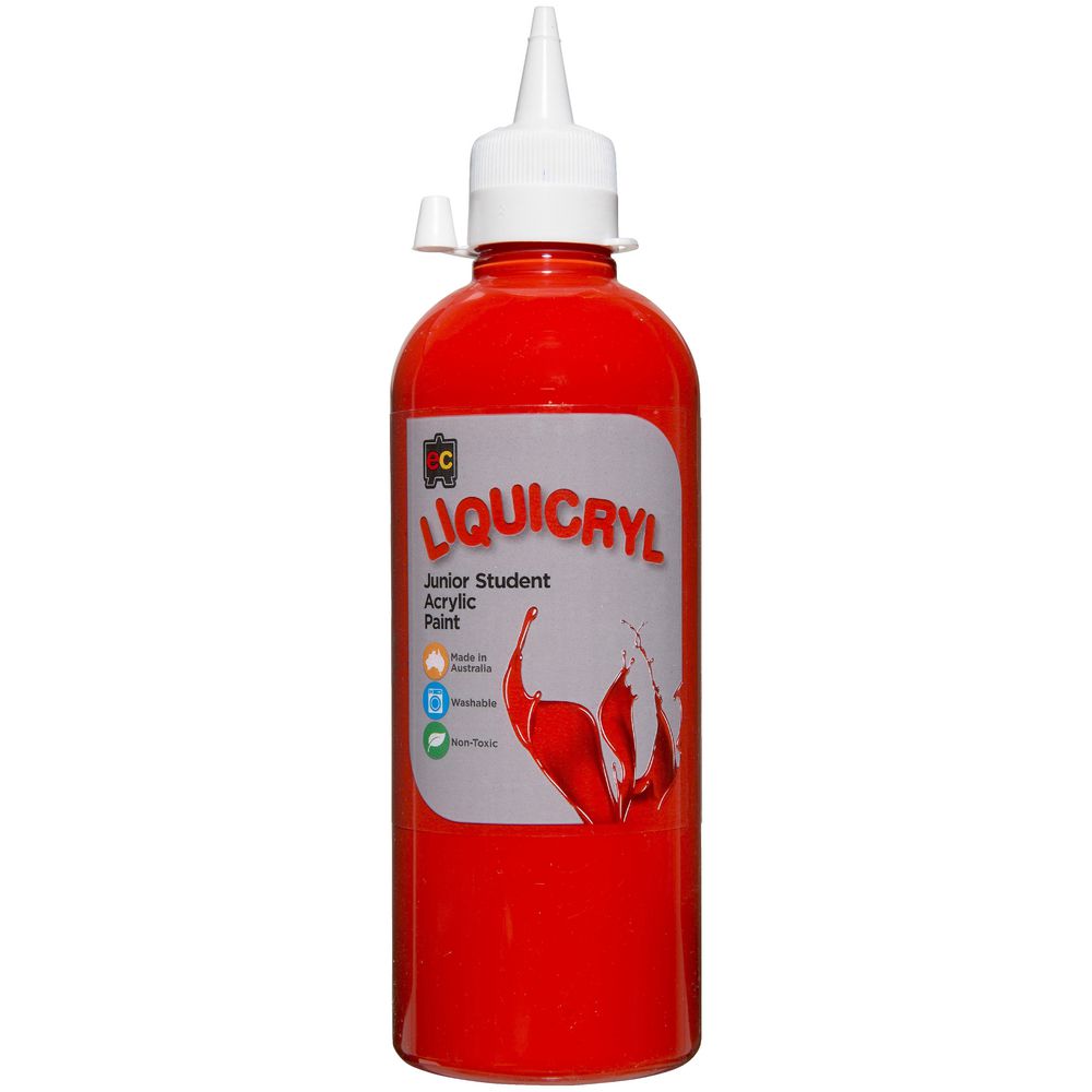Educational Colours Liquicryl Acrylic Paint 500mL Red