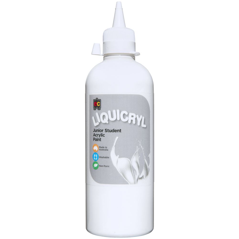 Educational Colours Liquicryl Acrylic Paint 500mL White