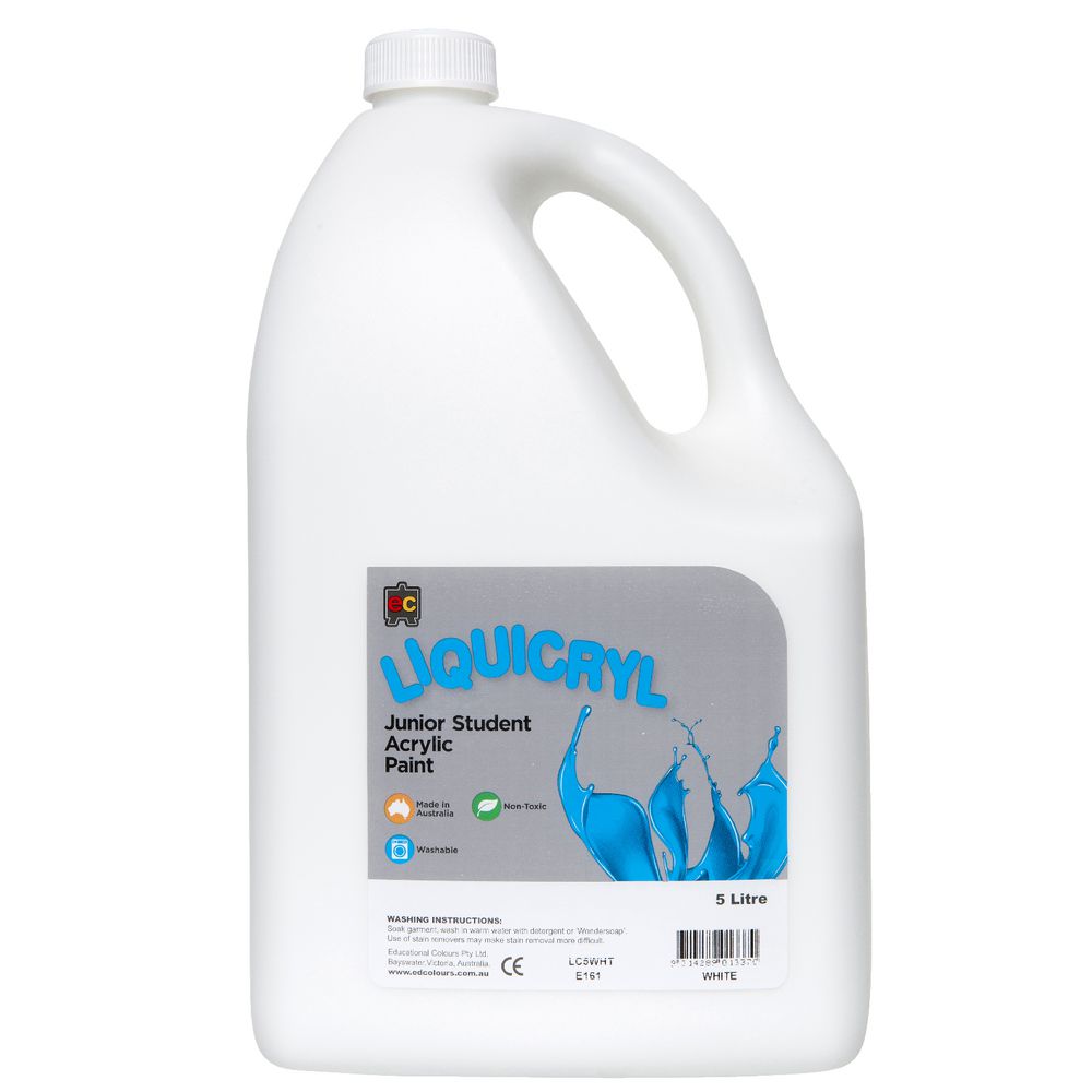 Educational Colours Liquicryl Paint 5L White