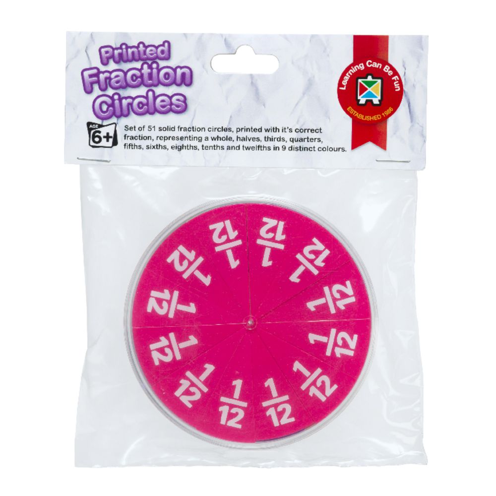 Learning Can Be Fun Printed Fraction Circles
