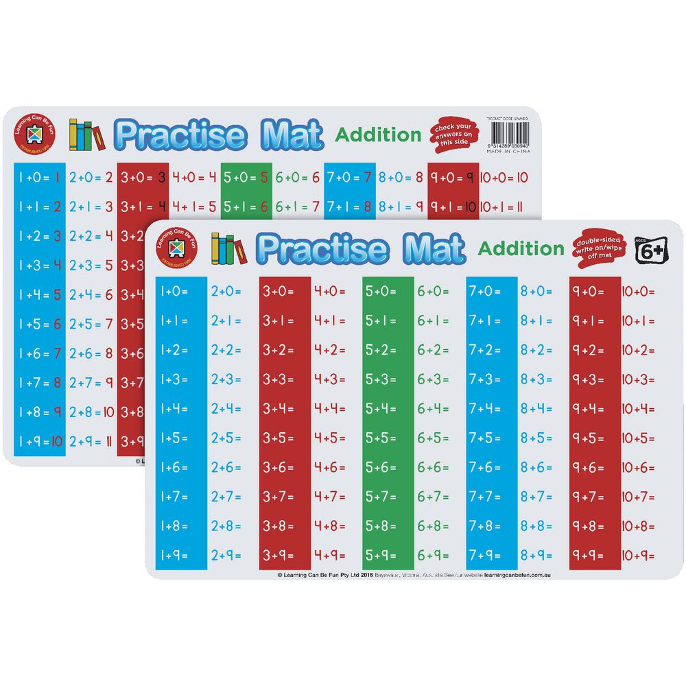 Learning Can Be Fun Practise Mat Addition
